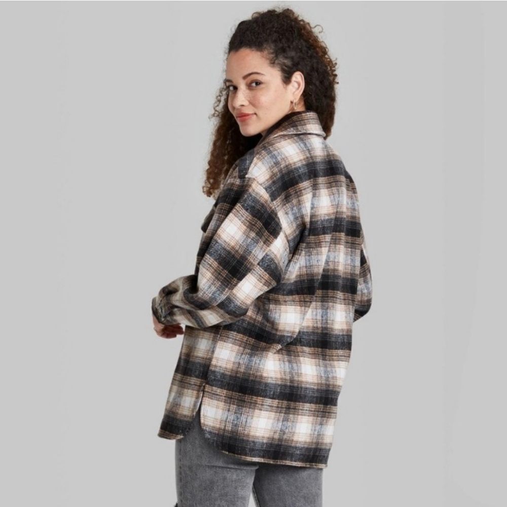 Wild Fable Plaid Shirt Jacket Shacket Oversized Size Small